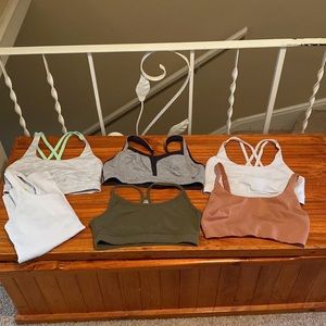 Lululemon lot all size 8 Ebb to Street tank and 5 Bras all vguc to Euc